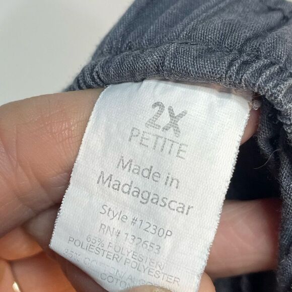 5 for $25🔥Grey Elastic Waist Scrub Pants 2X Petite - Picture 4 of 6